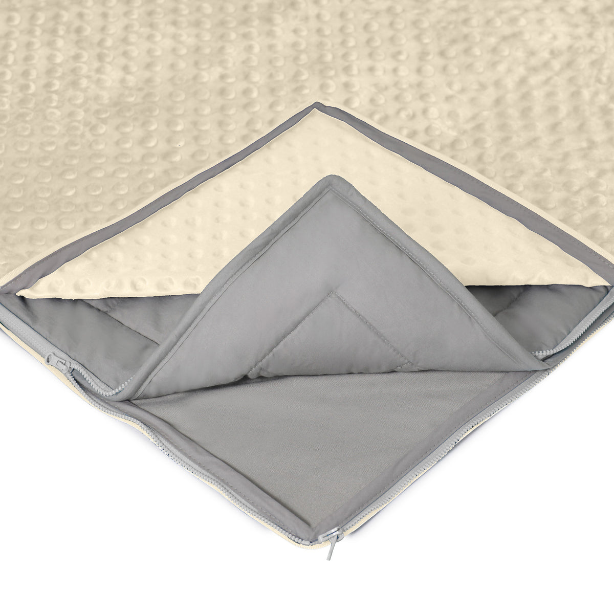 20 lb Weighted Blanket in Barcelona Beige with Patent Pending Zipper