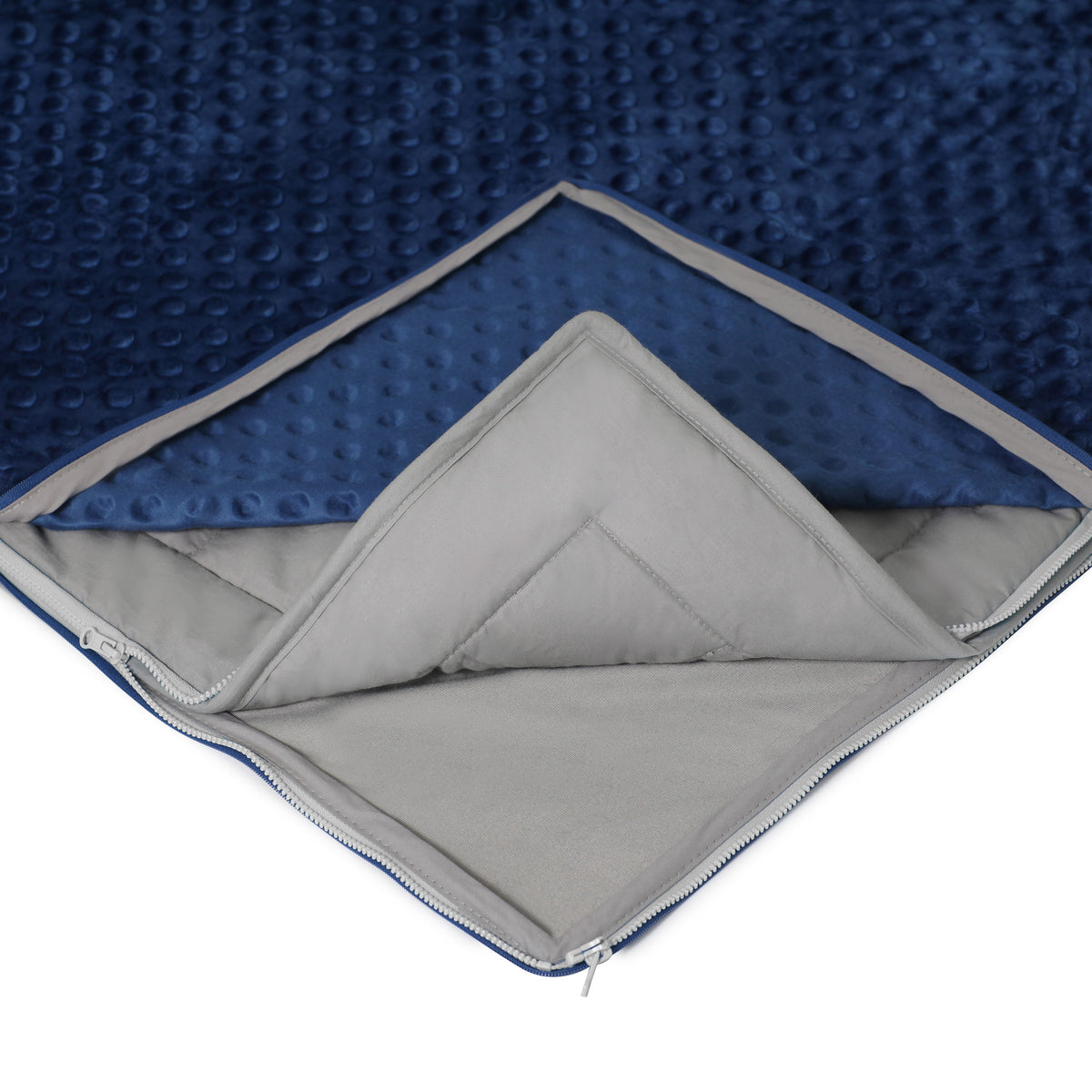 20 lb Weighted Blanket in Royal Navy with Patented Zipper System