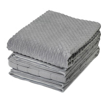 10 lb Weighted Blanket | Silky MicroPeach Fabric | 40”x75” | Twin Size | London Grey | Exclusive Stay-Put Zipper System