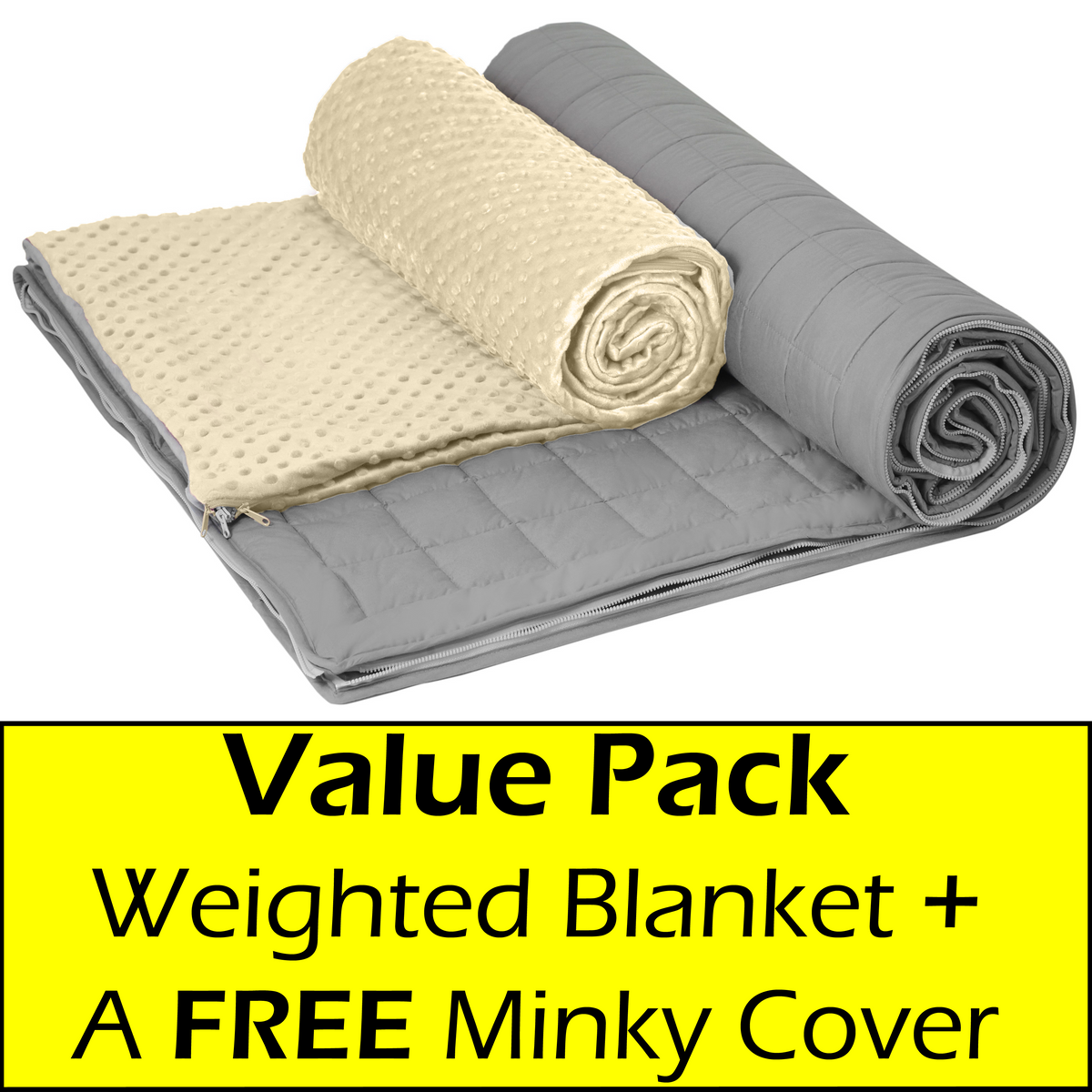 15 lb Weighted Blanket in Barcelona Beige Patented Zipper System Serenity Engineered Weighted Blanket