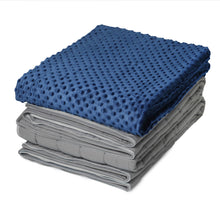 15 lb Weighted Blanket | Silky MicroPeach Fabric | 60”x80” | Queen Size | Royal Navy | Exclusive Stay-Put Zipper System