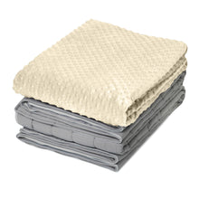 20 lb Weighted Blanket | Silky MicroPeach Fabric | 60”x80” | Queen Size | Barcelona Beige | Exclusive Stay-Put Zipper System